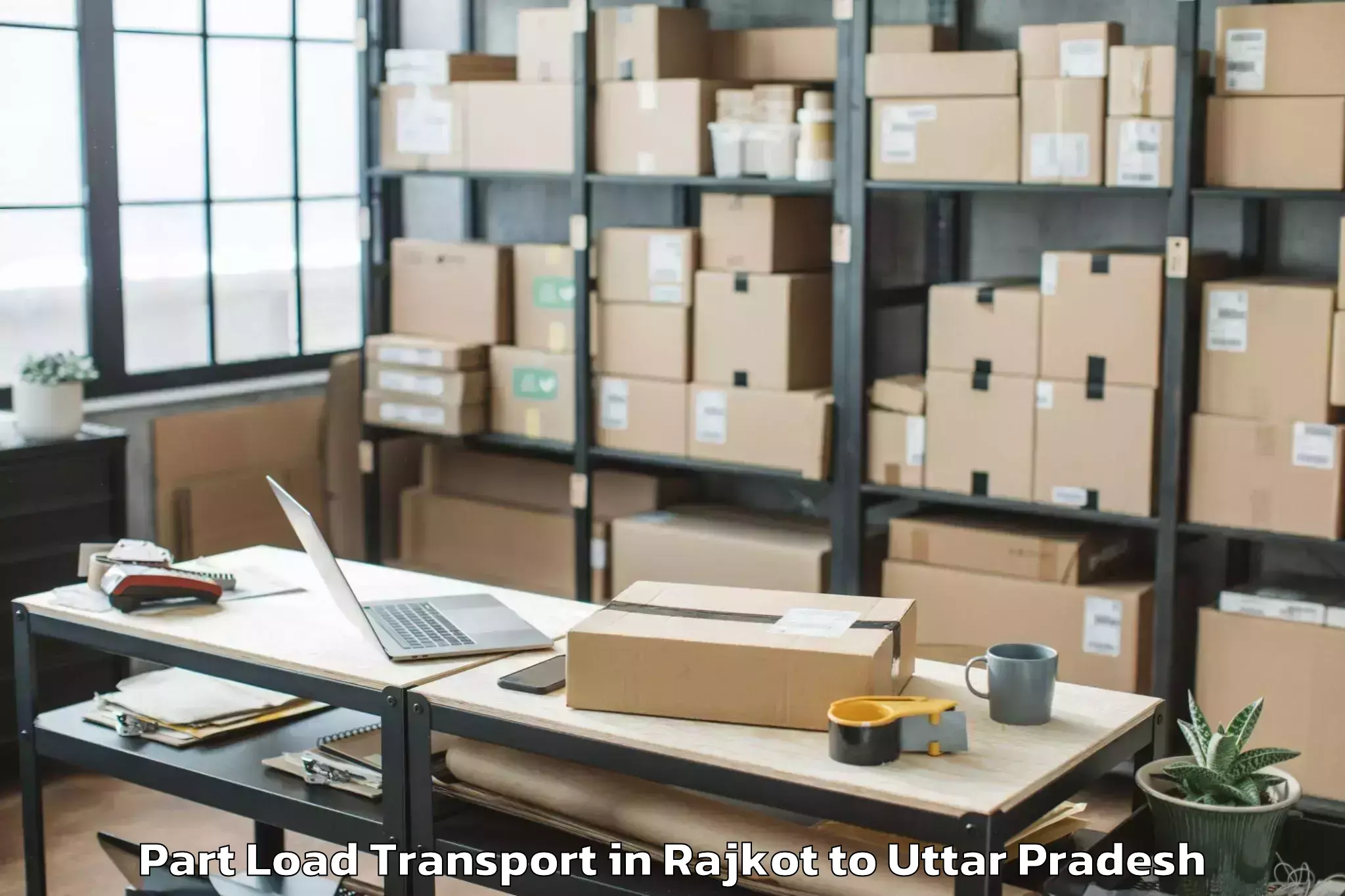 Hassle-Free Rajkot to Babrala Part Load Transport